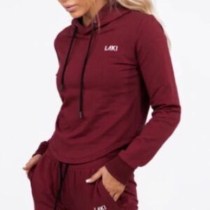 Laki Active Sangria Alta Drop-Cut Hoodie